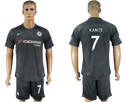 Chelsea #7 Kante Black Soccer Club Jersey - Click Image to Close